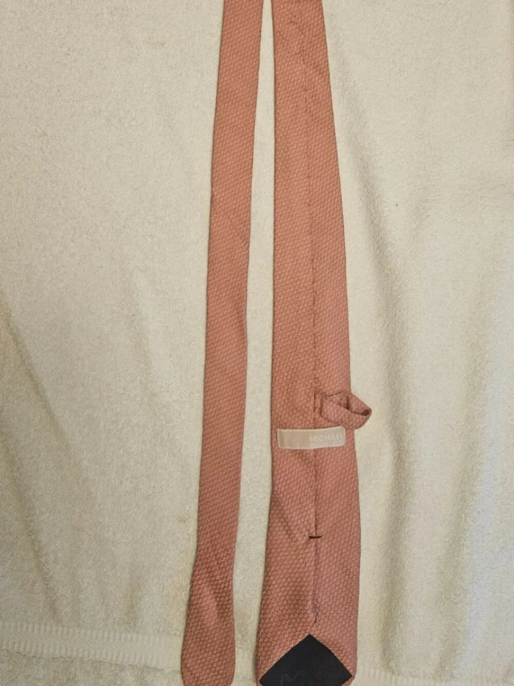 Michael Kors Tie Salmon Pink Textured Geometric Necktie 58 x 3.25 t2